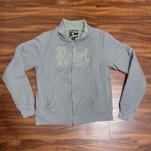 Guess Gray Rebel Zip-Up Sweater